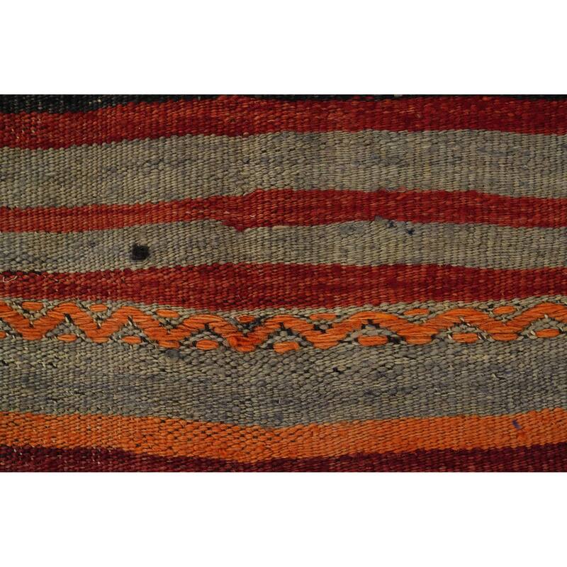 Hand Woven Oriental 100% Wool Carpet Southwestern Geometric Multi-Colored Kilim Area Rug - 9' 1'' X 5' 4''