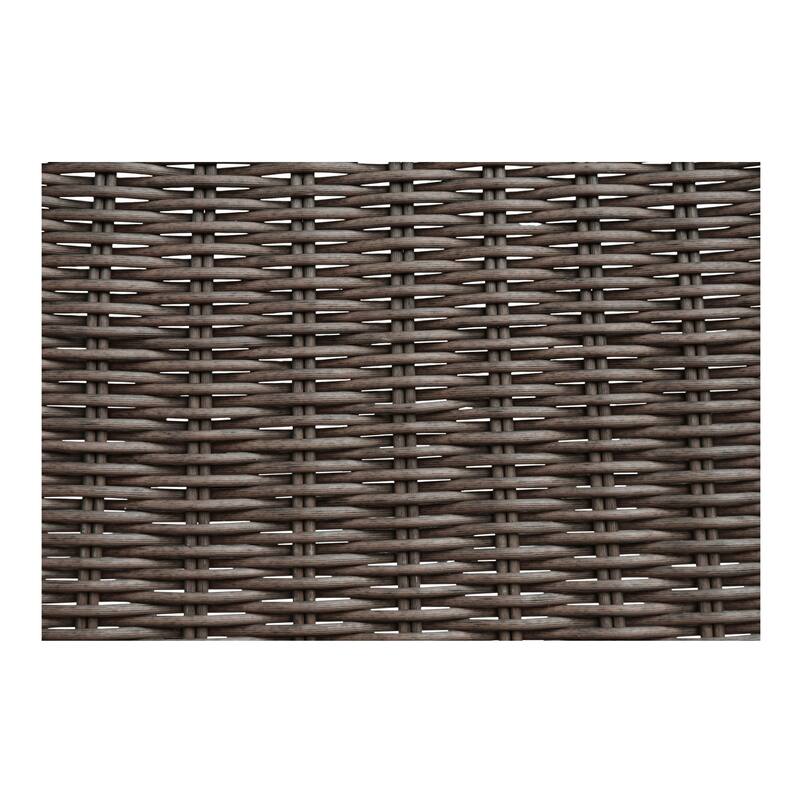 NADAAL STUDIOS Torven Outdoor Rocking Chair, Woven Synthetic Wicker, Aluminium Frame, Brown Cushion, Brown