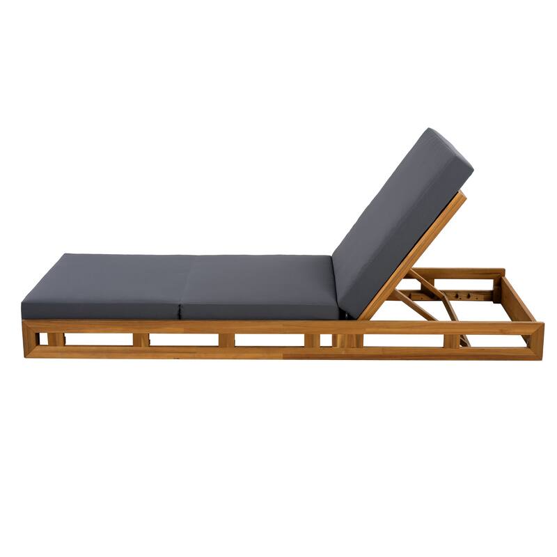 Outdoor Patio Chaise Lounge Chairs Adjustable Backrest Lounge Chairs with Water-repellent Cushions for Poolside Balcony Garden