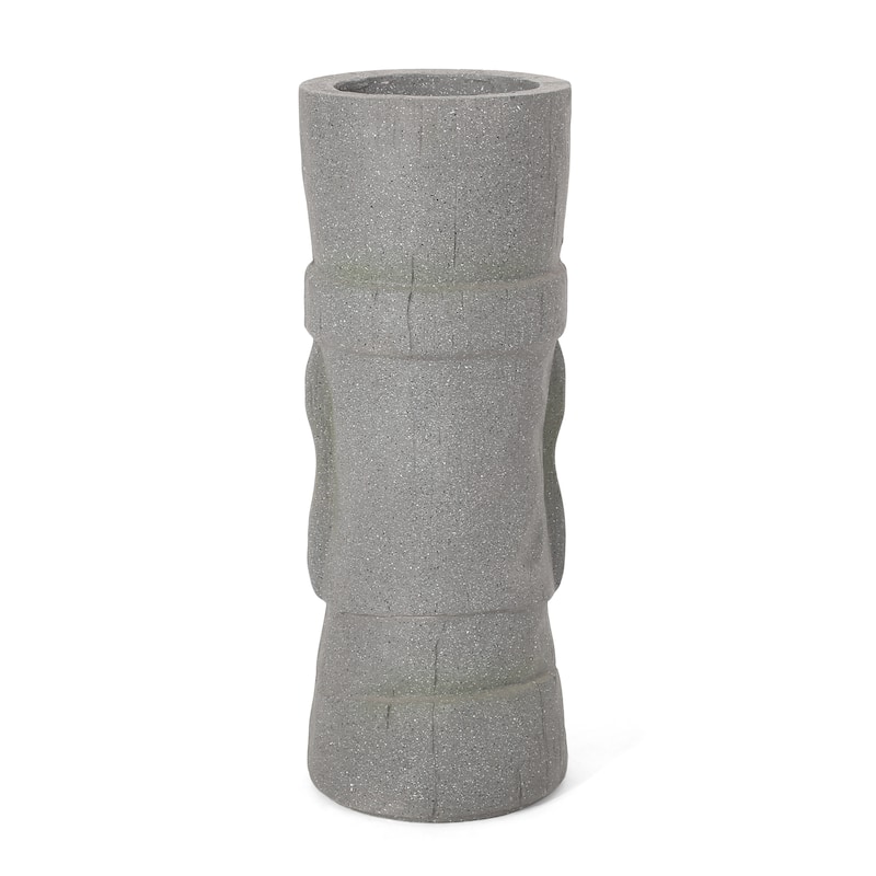 Poulan Outdoor Cast Stone Outdoor Polynesian Decorative Planter by Christopher Knight Home