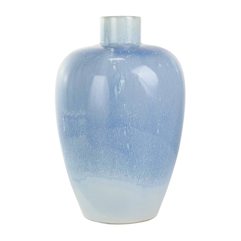 Ceramic Ombre Decorative Vase with Unique Texturing - Blue - Roche River Decor