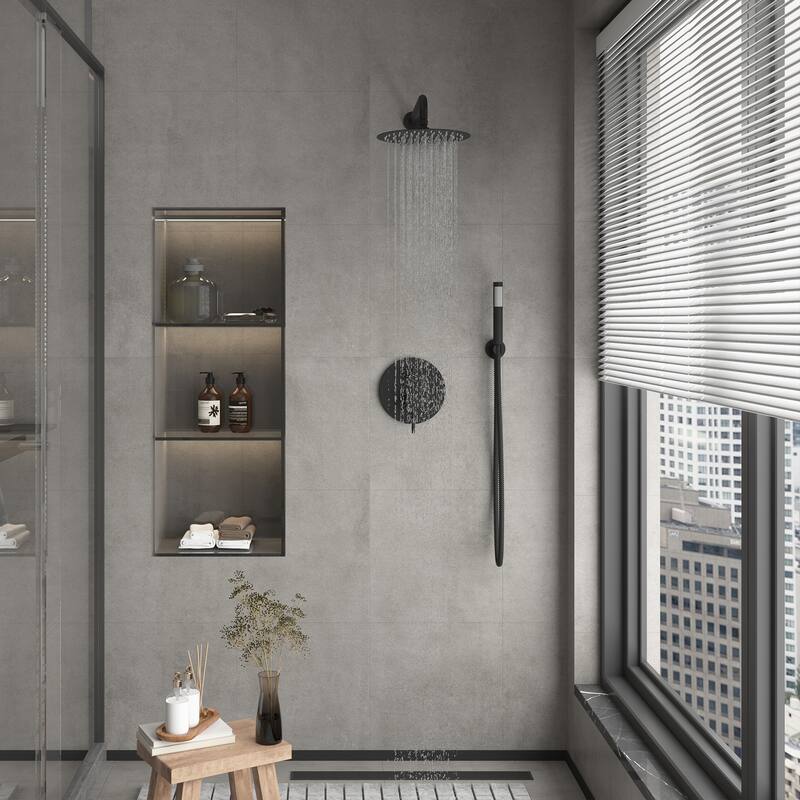 Clihome 10" Wall Rainfall 2 Way Round Shower System