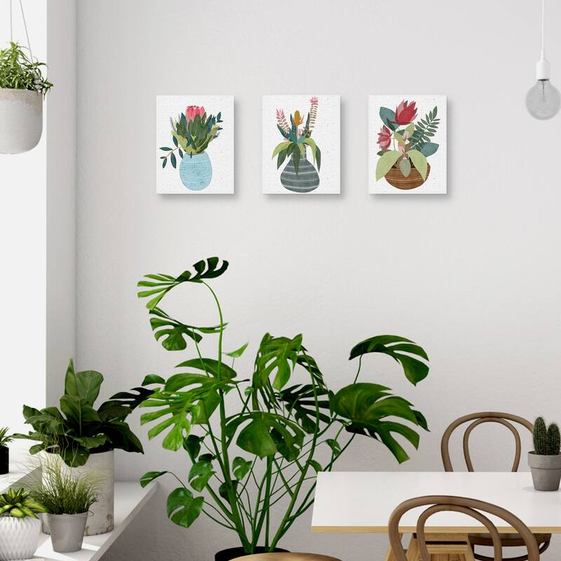 Potted Petals I,Potted Petals II,Potted Petals III by Belle Maison Canvas Art Prints