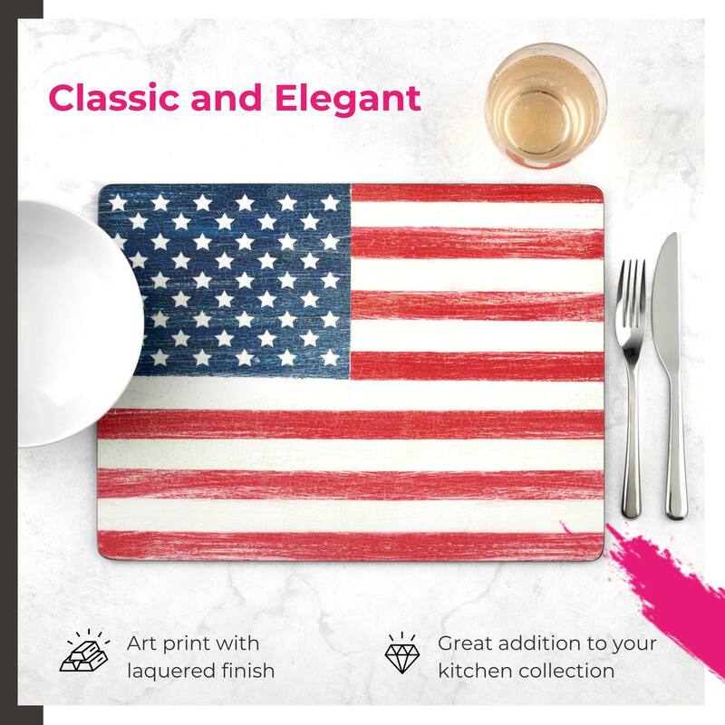 Pimpernel Set of 4 Flag Placemats - 15.7" x 11.7" each