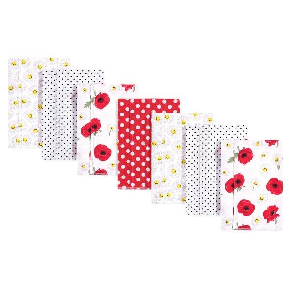 slide 1 of 1, Hudson Baby Infant Girl Cotton Flannel Burp Cloths 7pk, Poppy Daisy, One Size - Poppy Daisy - One Size One Size - Poppy Daisy