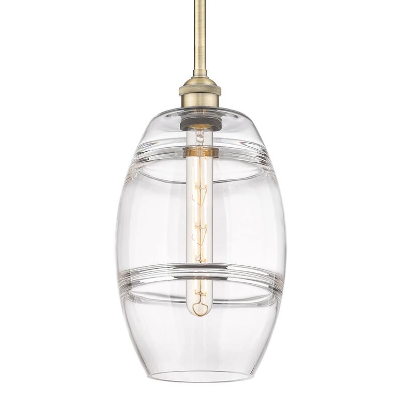 Innovations Lighting 616-1S 9 8 Vaz Pendant Vaz 8" Wide Mini Pendant - Antique Brass / Clear