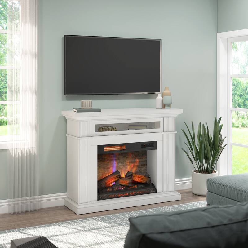 duraflame® Electric Fireplace Wall Mantel with Infrared Heater and Remote Control