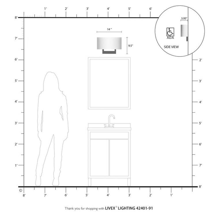 Livex Lighting 2-light Brushed Nickel Wall Sconce, 42401-91 - 14" W X 9.5" H X 3.95" EXT
