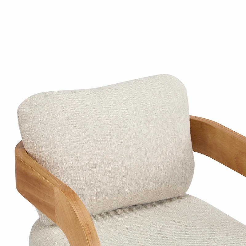 2-Pack Dining Chairs - Fabric with Pillow Back, Solid Wood Frame