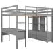 preview thumbnail 9 of 16, Full Size Loft Bed with Built-in Desk with Two Drawers, and Storage Shelves and Drawers,Multifunctional Loft Bed with Storage
