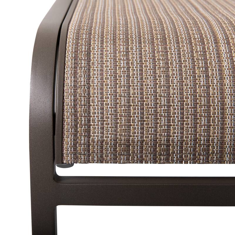 Patio Time 2 Pieces Lounge Chair with 6-Position Adjustable Backrest, Brown