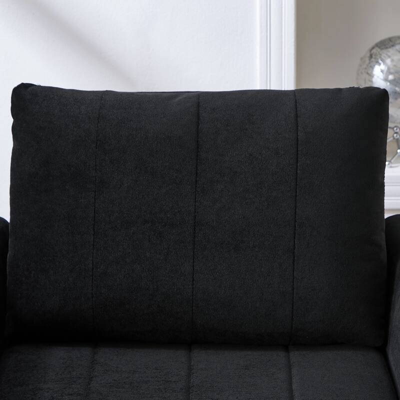 Chenille Convertible Sleeper Sofa Chair with 5-Position Backrest, Storage Basket and 440lb Capacity