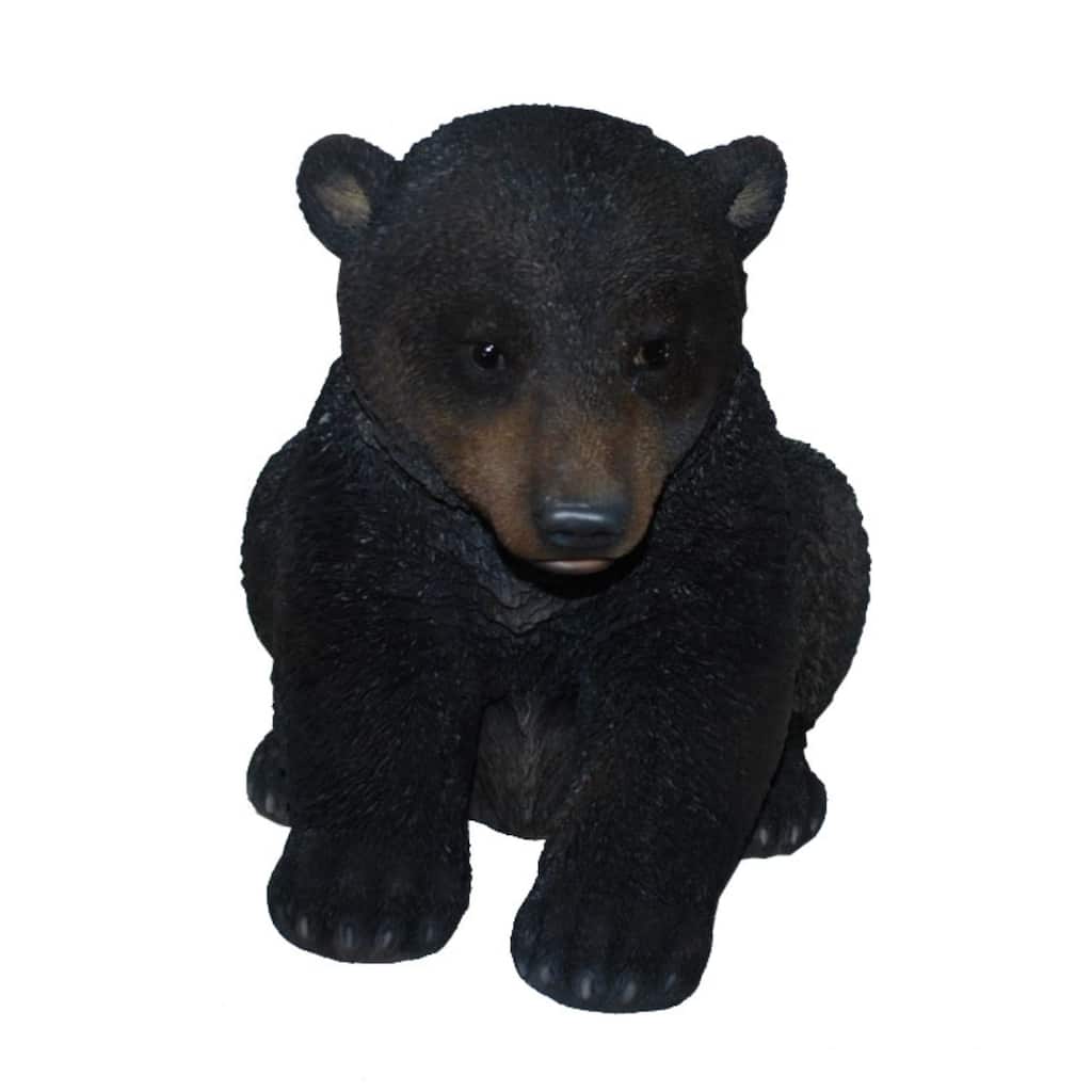15.5" Sitting Bear Cub Outdoor Garden Statue