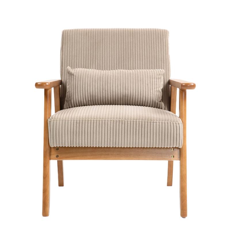 Velvet fabric armchair Solid wood frame leisure chair for the living room bedroom a set of two