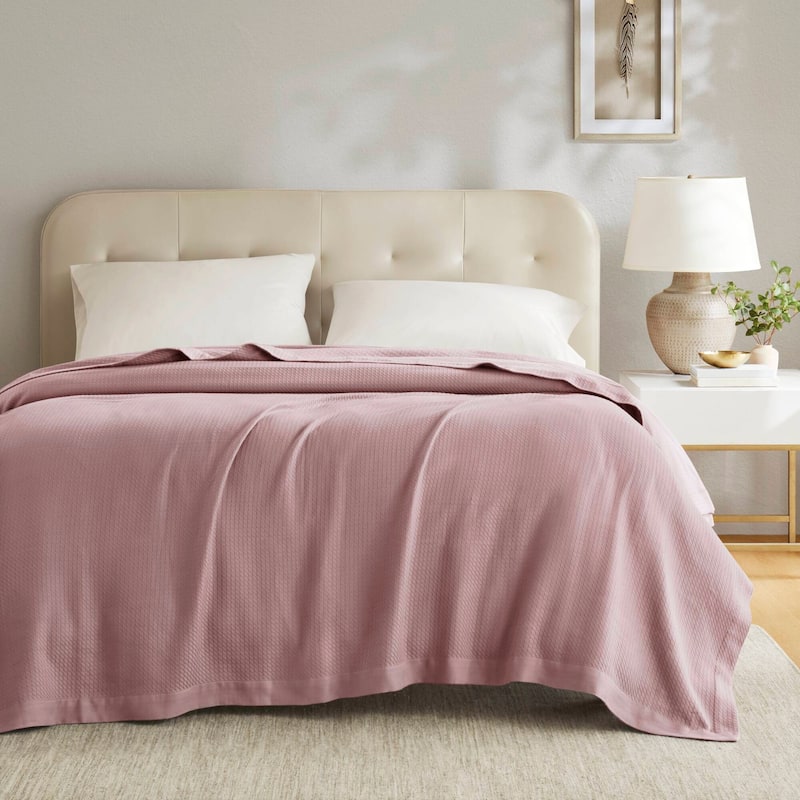Madison Park Egyptian Cotton Solid Blanket - King - Rose