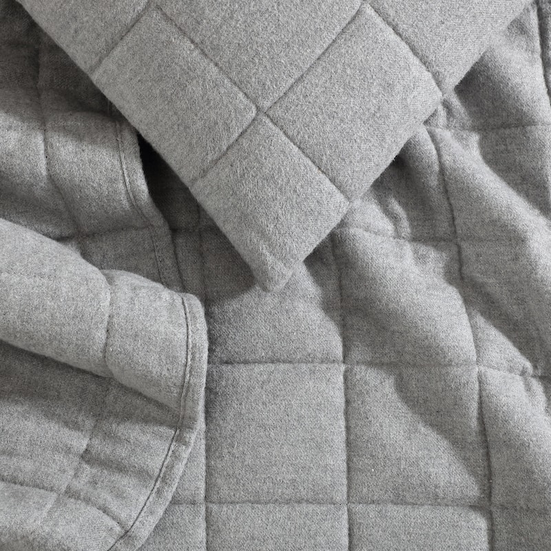 Calvin Klein Melange Cotton Flannel Solid Reversible Quilt