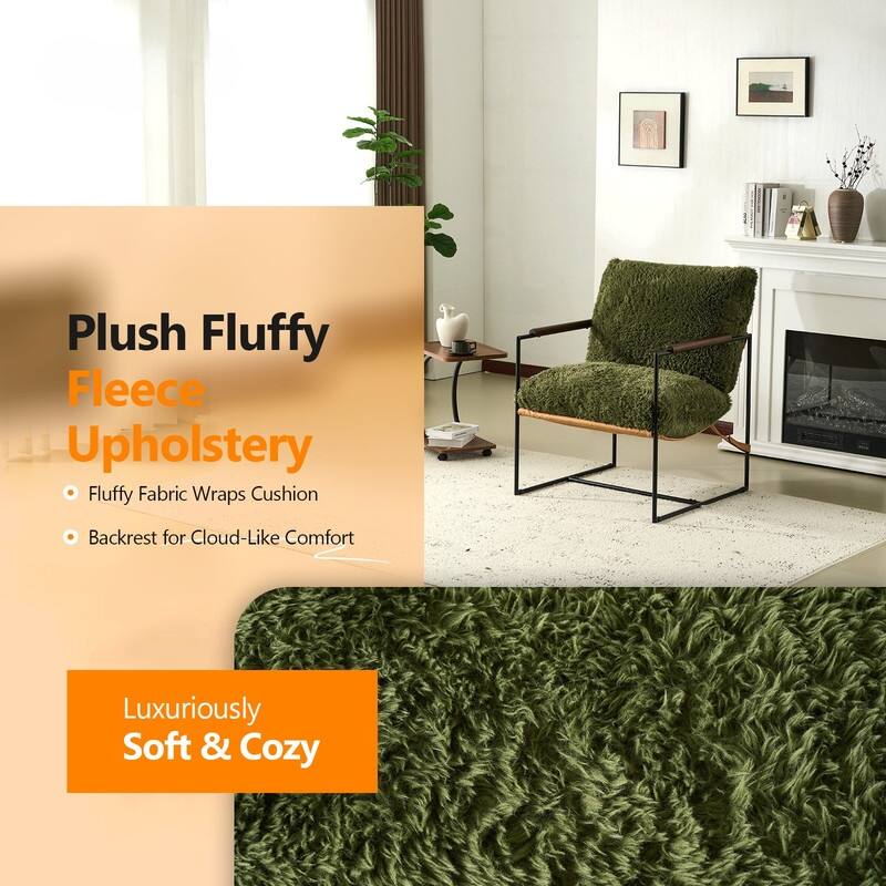 Lazy Chair - Rubber Wood Arms, Iron Frame (Living Room/Bedroom)