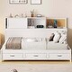 preview thumbnail 1 of 15, Wooden Daybed with Storage Sockets and USB Ports White White - Twin