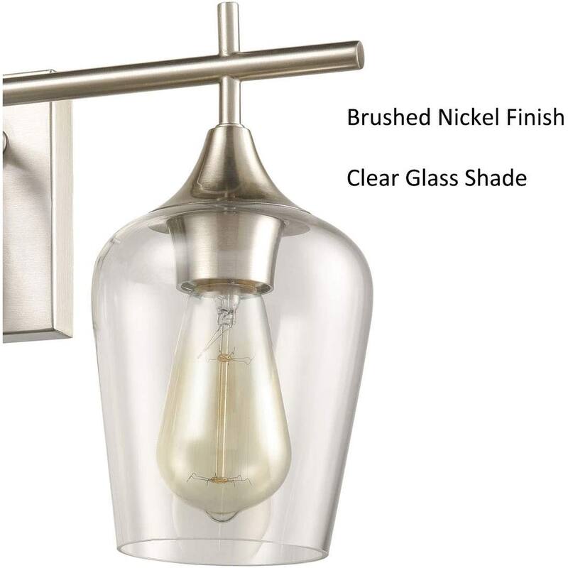 Monaco Farmhouse Bathroom Vanity Lights 3-Light Clear Glass Wall Sconces