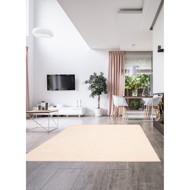 ECARPETGALLERY Hand Loomed Ananda White Viscose, Wool Rug - 9'0 x 12'0