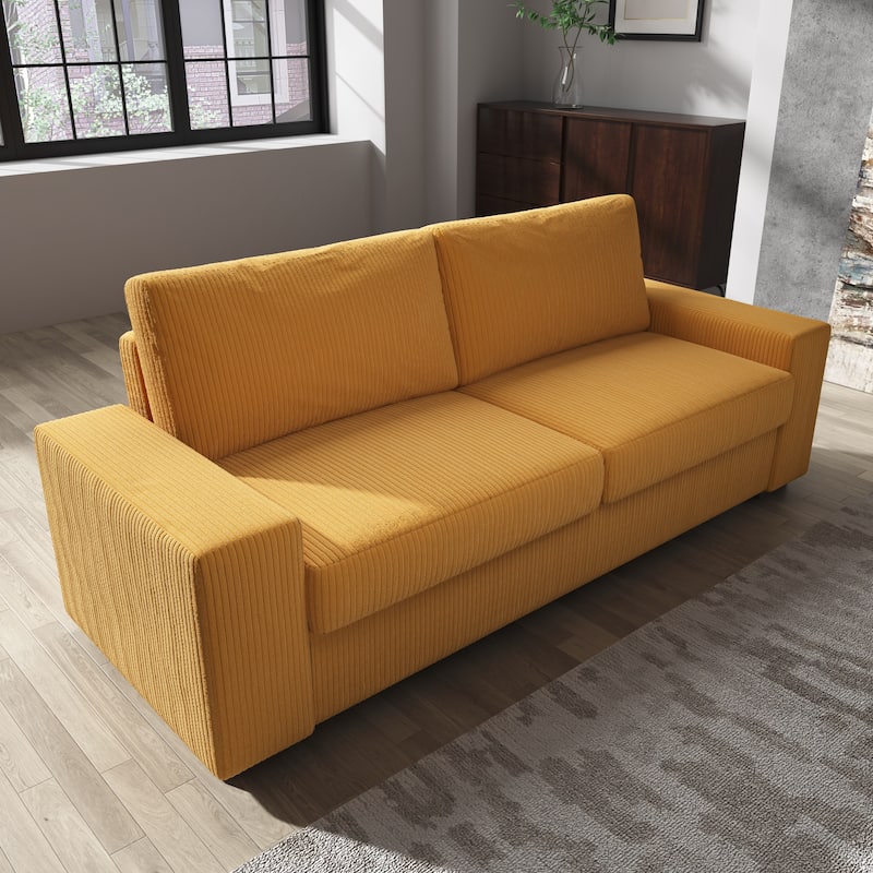 Modern 80" Upholstered Fabric 3-Seater Sofa