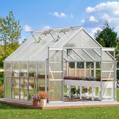 Moasis 8' X 10' Polycarbonate Walk-in Hobby Garden Greenhouse with Aluminum Frame