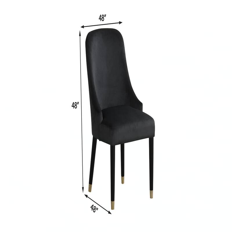 Upholstered Black Rounded Back Chairs 2pc Set,without table