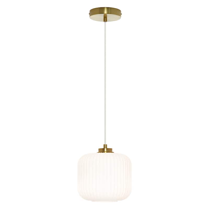 Digby River of Goods Glass and Metal Globe Shade Pendant Light - White