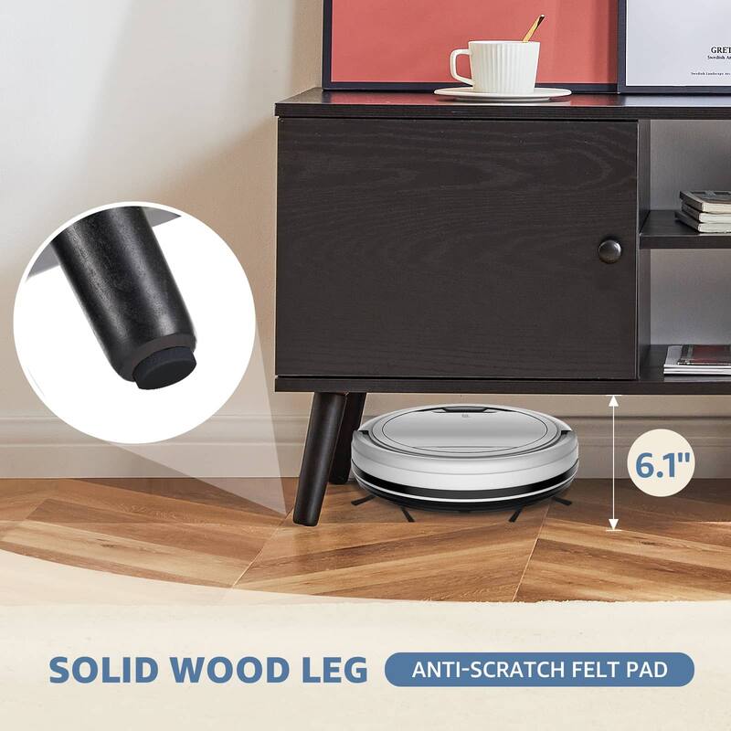 Rossetta Modern Simple Design Panel TV Cabinet with Adjustble Shelf and Table Legs, up to 55 and 60 Inchs