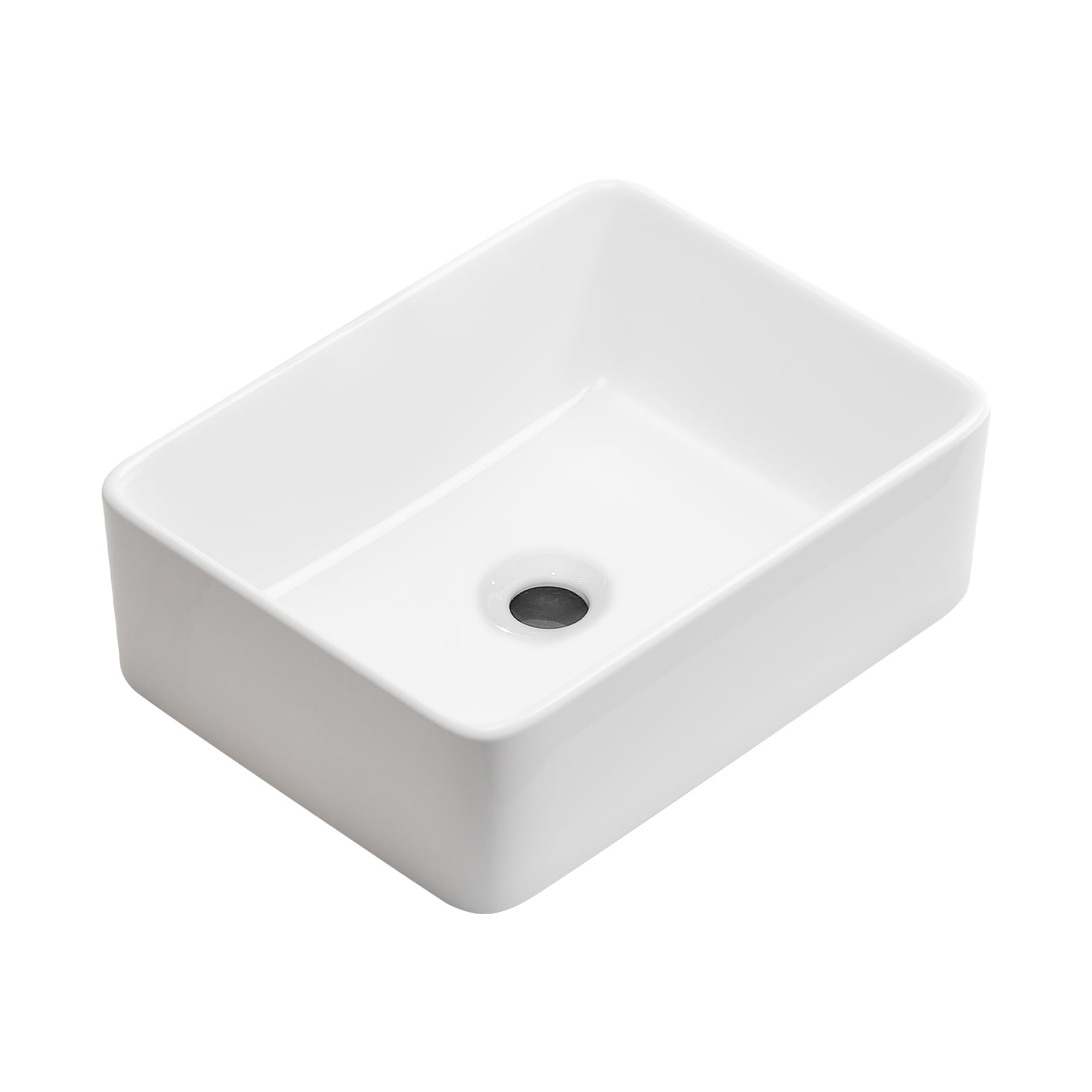 Modern Rectangular Countertop Ceramic Bathroom Sink