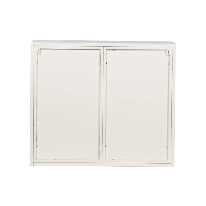 Modern Wall Cabinet With Glass Door Metal Storage Cabinet With Detachable Shelves For Entryway Living Room Bathroom Dining Room