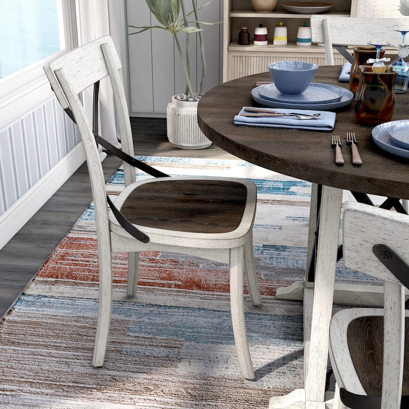 McFarlane Farmhouse Antique White Rubberwood 5-Piece Dining Set by Furniture of America