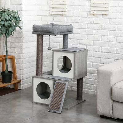 Cat Tree Luxury 34 Inches Cat Tower - Gray - 18.9*17.3*35INCH
