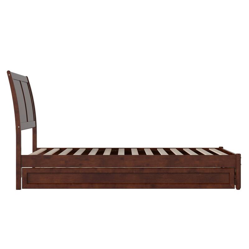 Andorra Platform Bed with Panel Footboard and Twin XL Trundle