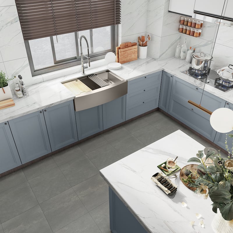 Sinber Farmhouse Apron Single Bowl 304 Stainless Steel Kitchen Sink