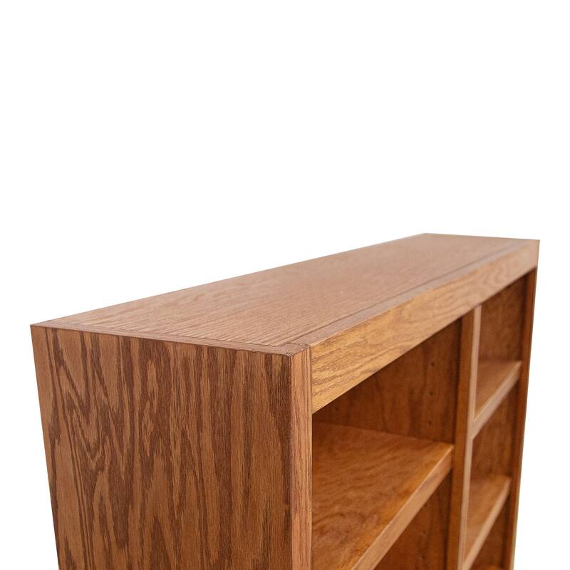 Concepts in Wood Double Wide Wood Bookcase, 6 Shelf, 36 inch Tall