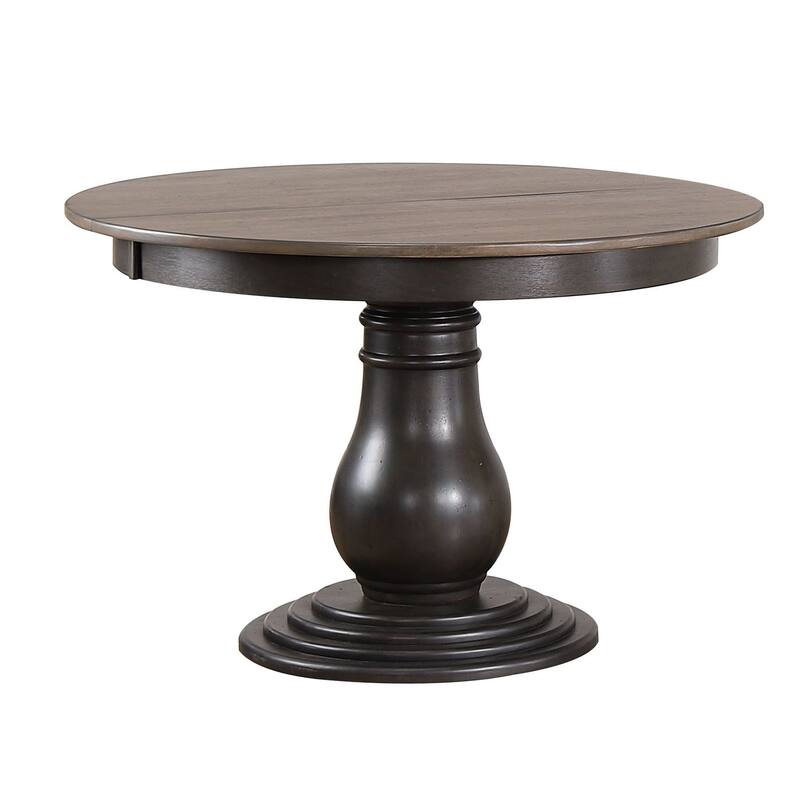 Antiqued Grey Stone Black Stone Panel Back 5-Piece Bella Dining Set