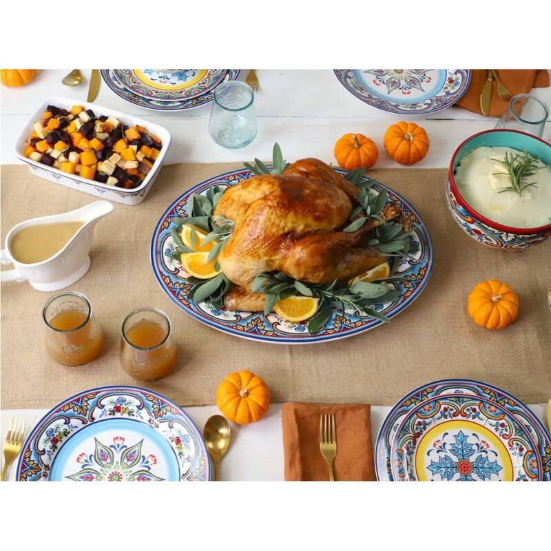 Euro Ceramica Zanzibar 18" Oval Platter - 18 in. x 13.75 in. x 1.5 in.