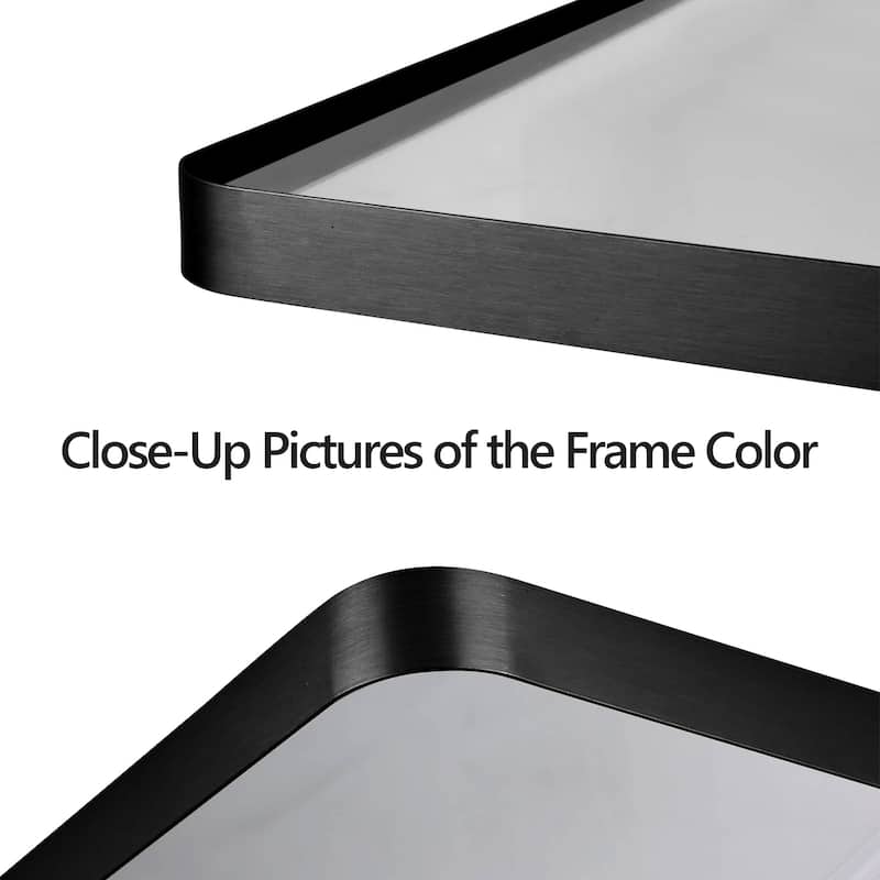40x32 Inch Black Aluminium Frame Bathroom Mirror