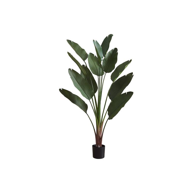 Artificial Plant, 83" Tall, Indoor, Decorative, Floor, Palm Tree, Real Touch, Green Leaves, Black Pot