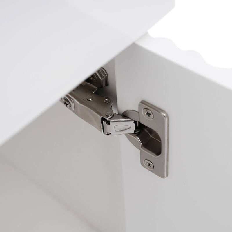 21.6" White Floating Bathroom Vanity - Space-Saving Wall-Mounted Sink Cabinet with Side Storage & Soft-Close Door