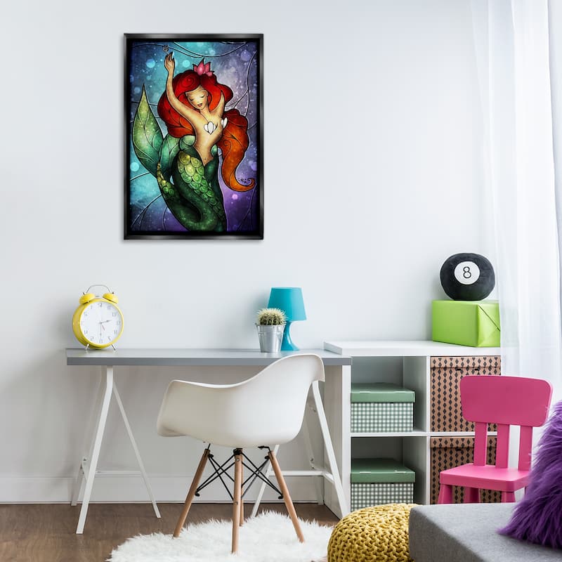 Stupell Undersea Dreaming Mermaid Framed Floater Canvas Wall Art Design By Mandie Manzano