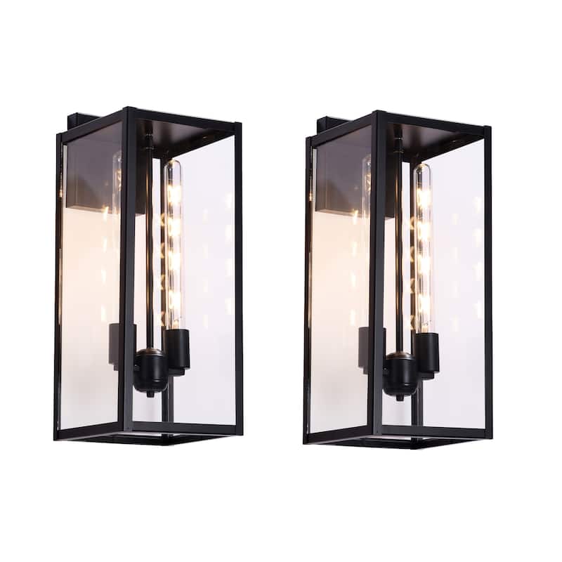 2-pack 1-light/2-light Metal Outdoor Wall Sconce Weather-resistant