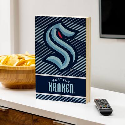 Seattle Kraken Wooden Tabletop Mantel Shelf Sign