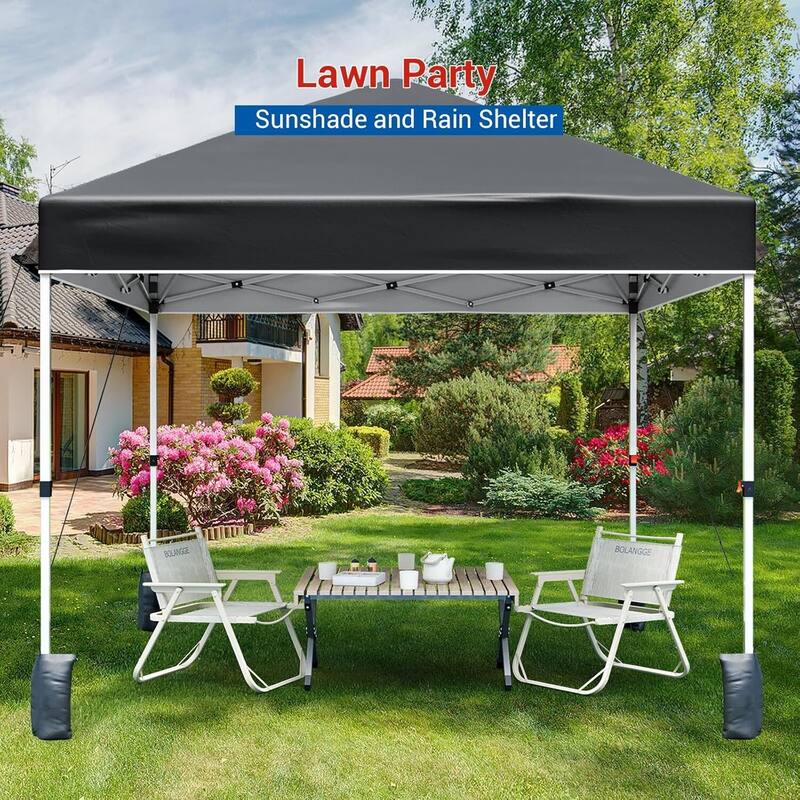 Outdoor Folding Sun Shelter, Portable Patio Shade, Pop Up Canopy Tent with 3 Adjustable Heights