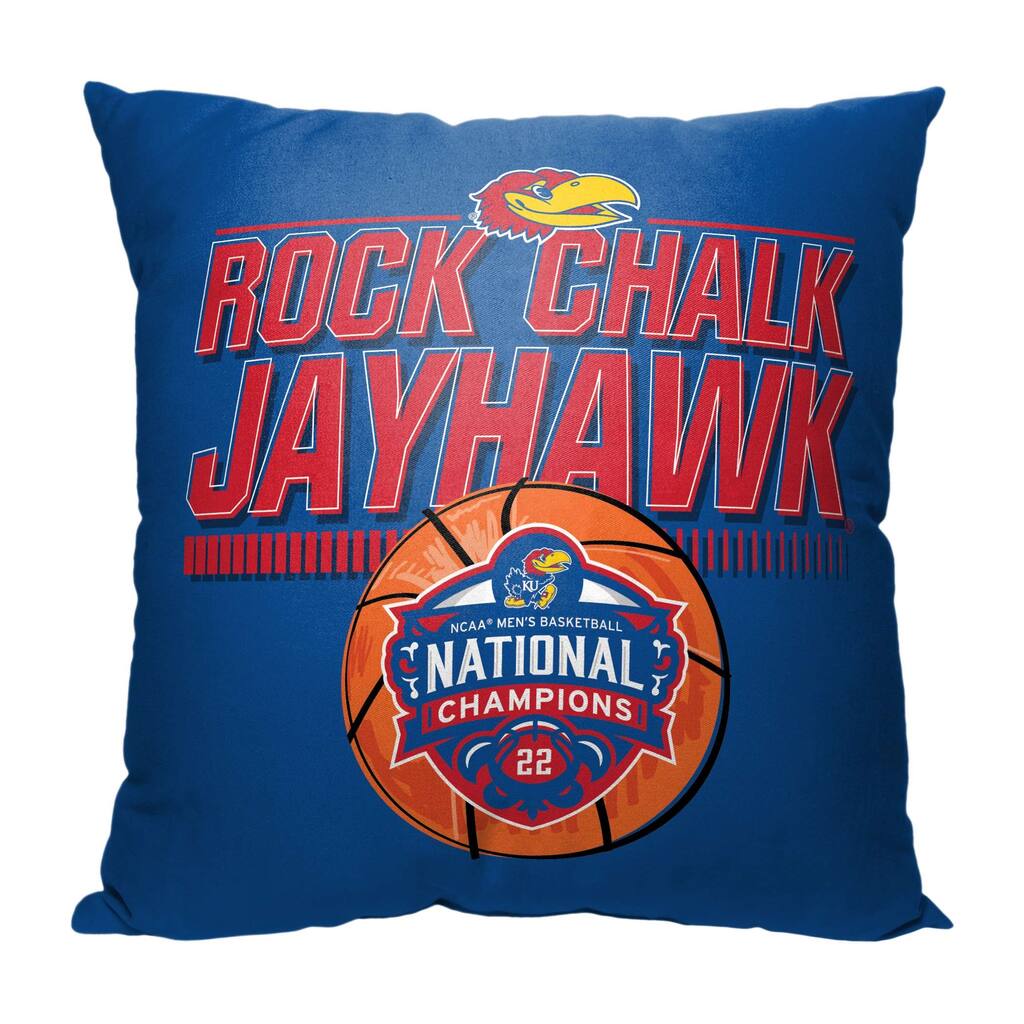 NCAA Kansas Jayhawks 2022 National Basketball Champions Victory 18 Inch Thow Pillow