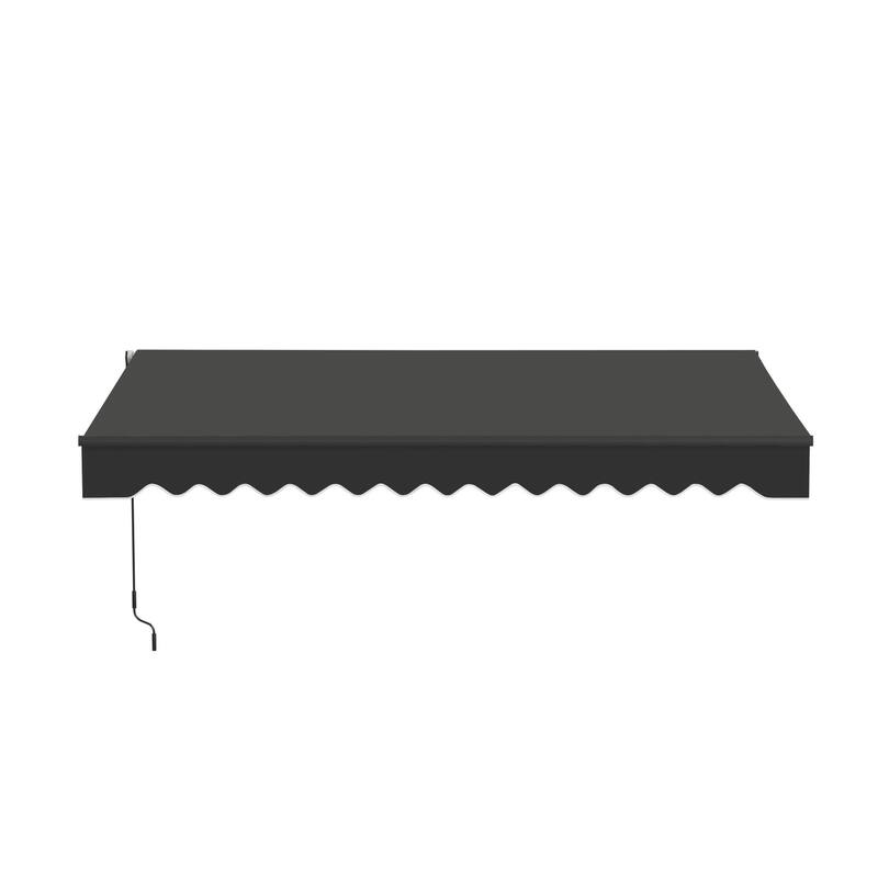 ALEKO Caribbean Manual Retractable Patio Awning - Black Frame - Onyx Black - 13 x 10 Feet