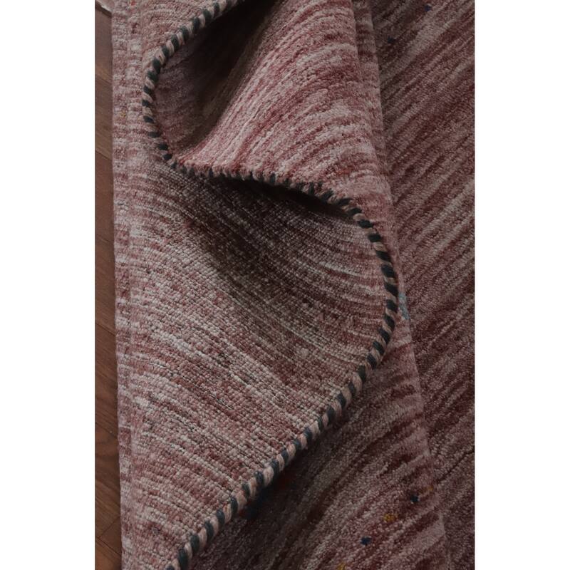 Hand Knotted Oriental 100% Wool Carpet Tribal Tribal Pink Gabbeh Area Rug - 9' 8'' X 7' 10''