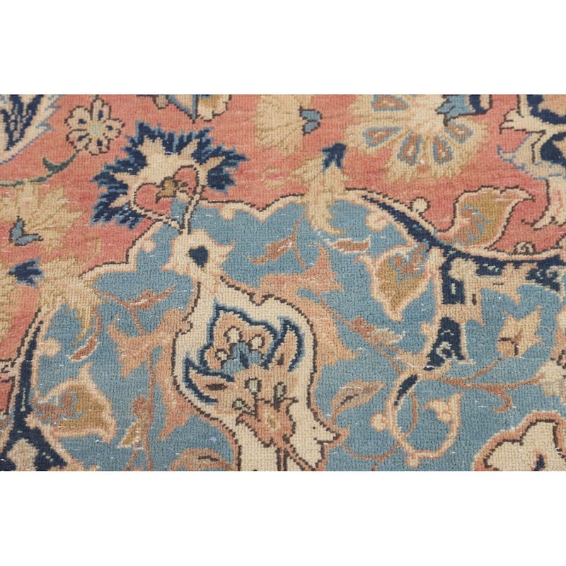 Najafabad Persian Large Vintage Rug Hand-Knotted Wool Carpet - 10'11" x 16'2"