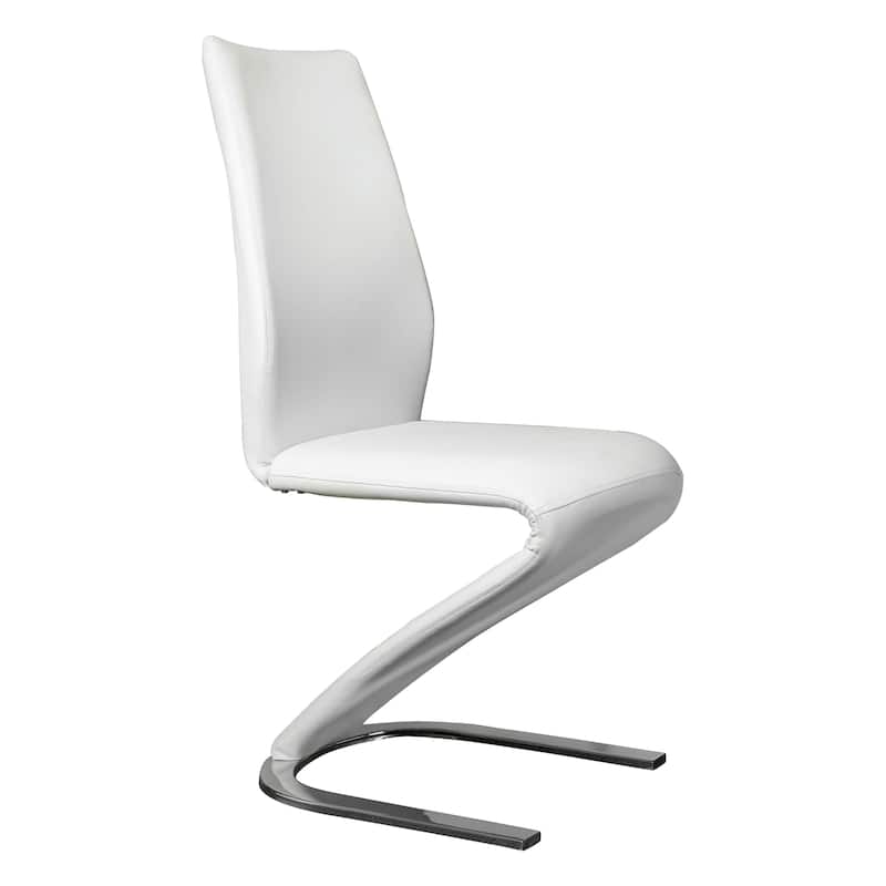 Borm Modern White Faux Leather Dining Chairs (Set of 2) by Furniture of America